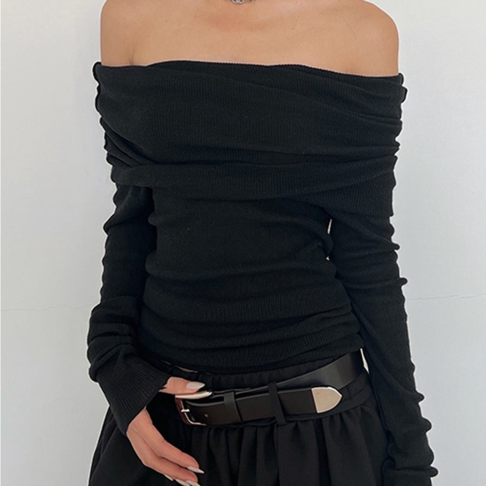 Commense black overfold shirt